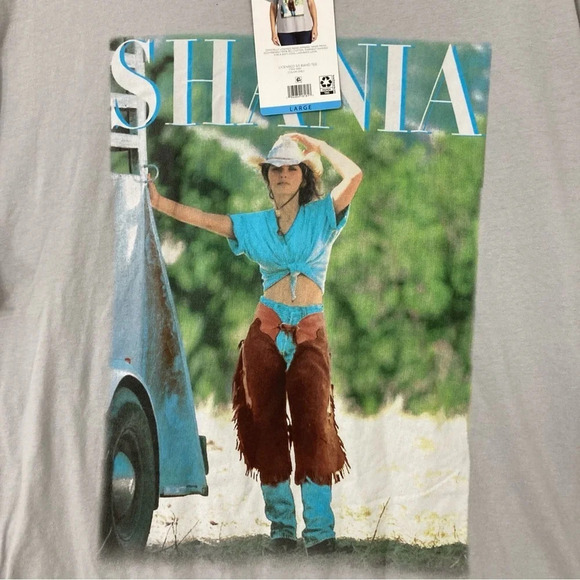 New Shania Twain Print Cotton Short Sleeve Tee size Large - Picture 2 of 6